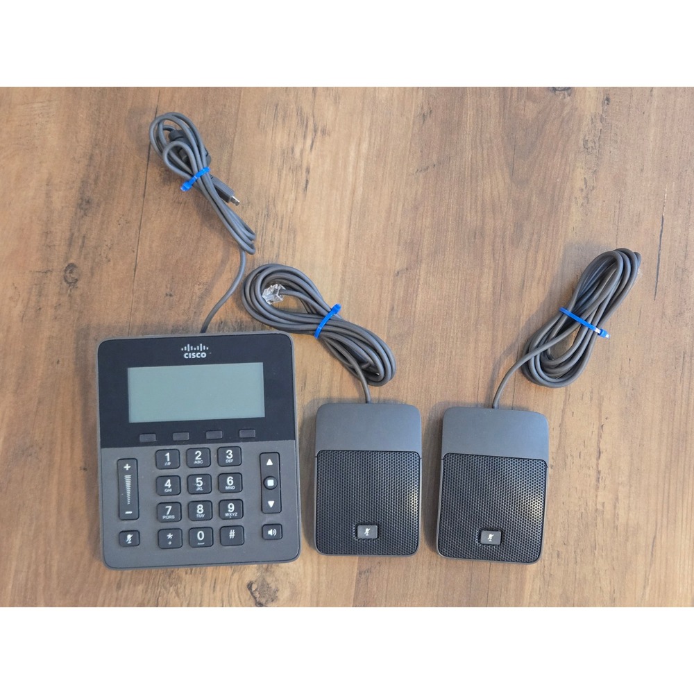 Cisco CP-8831 Unified IP Conference Phone Base w/ 2 Wired Microphones Gray Works